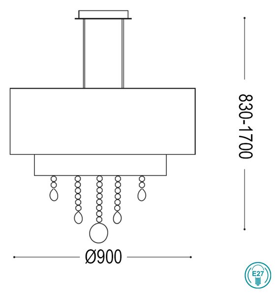 Φωτιστικό Κρεμαστό Ideal Lux Opera SP10 165011 Λευκό