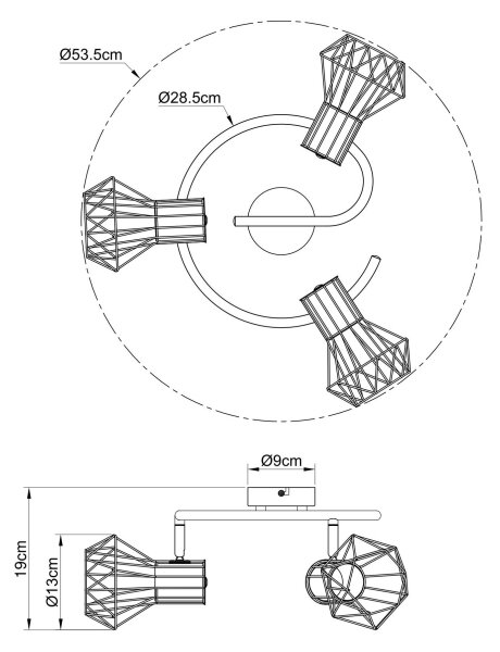 Globo 54017-3M - Φωτιστικό σποτ PRISKA 3xE27/40W/230V