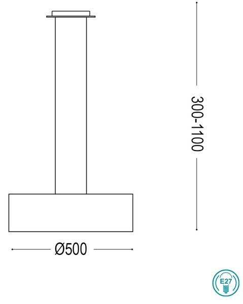 Φωτιστικό Κρεμαστό Ideal Lux Woody SP4 122236 Λευκό