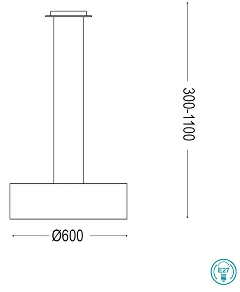 Φωτιστικό Κρεμαστό Ideal Lux Woody SP5 103242 Λευκό