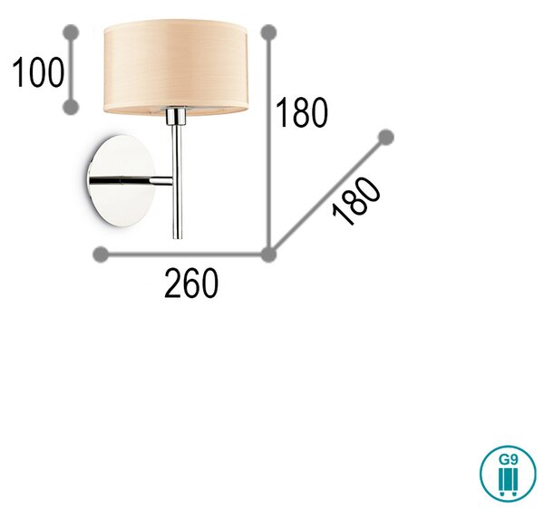 Απλίκα Ideal Lux Woody AP1 087665 Απομίμηση Ξύλου