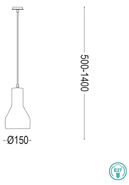 Φωτιστικό Κρεμαστό Ideal Lux Oil-1 SP1 110417 Φυσικό Τσιμέντο