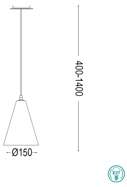 Φωτιστικό Κρεμαστό Ideal Lux Oil-2 SP1 110424 Φυσικό Τσιμέντο