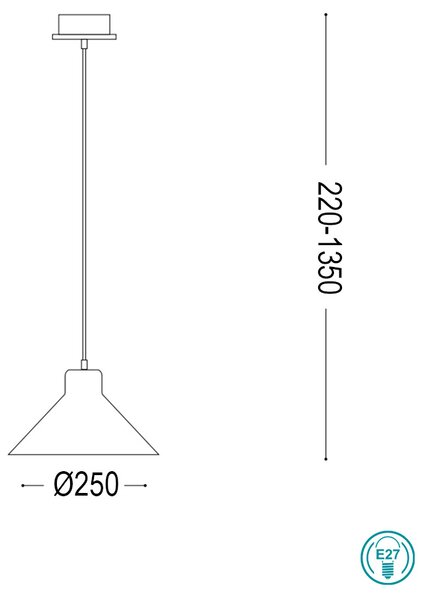 Φωτιστικό Κρεμαστό Ideal Lux Oil-6 SP1 129099 Φυσικό Τσιμέντο