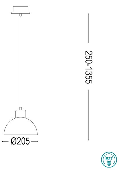 Φωτιστικό Κρεμαστό Ideal Lux Oil-5 SP1 129082 Φυσικό Τσιμέντο