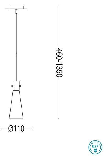 Φωτιστικό Κρεμαστό Ideal Lux Kuky SP1 023021 Διάφανο