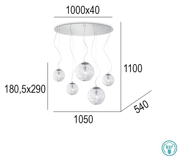 Φωτιστικό Κρεμαστό Ideal Lux Mapa Max 091112