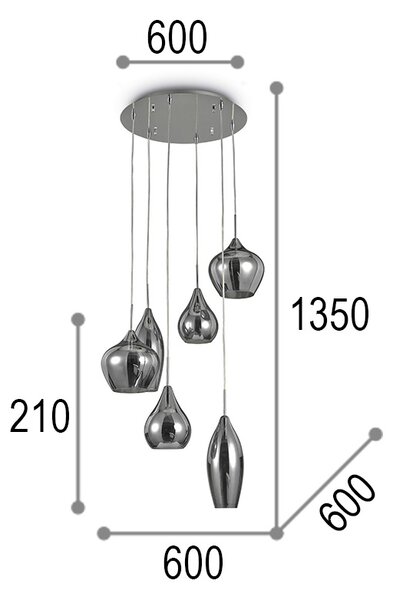 Κρεμαστό Φωτιστικό Ideal Lux Soft 111841 Φιμέ