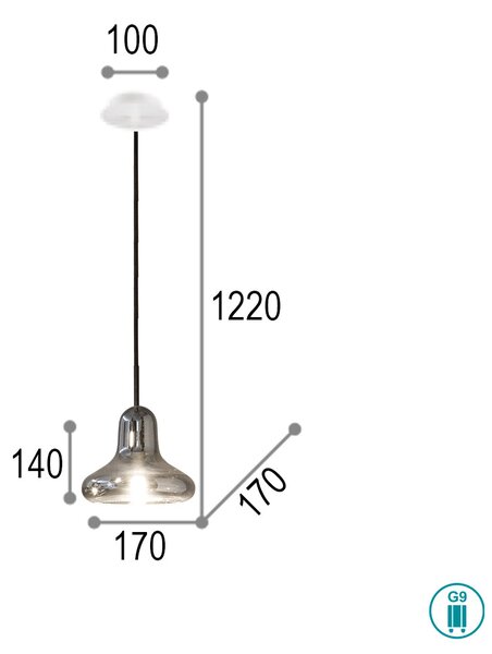 Κρεμαστό Φωτιστικό Ideal Lux Lido 168326 Φιμέ