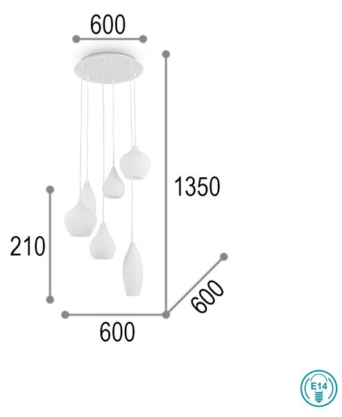 Κρεμαστό Φωτιστικό Ideal Lux Soft 087818 Λευκό