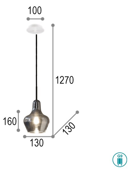 Κρεμαστό Φωτιστικό Ideal Lux Lido 168357 Φιμέ