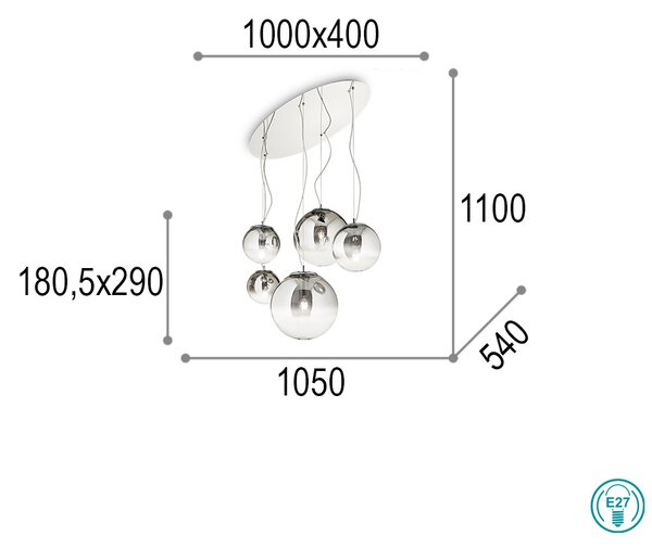 Κρεμαστό Φωτιστικό Ideal Lux Mapa Fade 140759