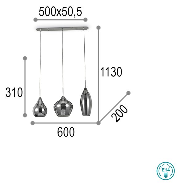 Κρεμαστό Φωτιστικό Ideal Lux Soft 111865 Φιμέ