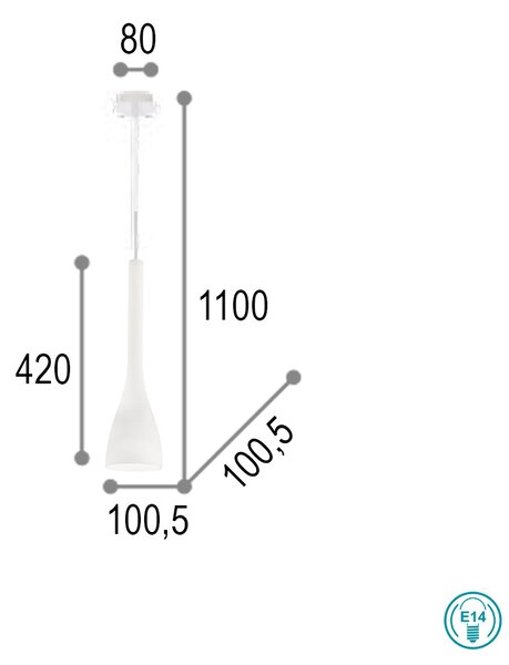 Κρεμαστό Φωτιστικό Ideal Lux Flut 035697 Λευκό