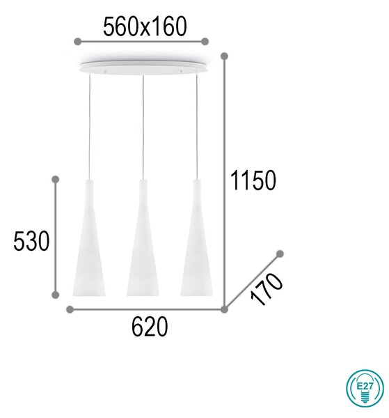 Κρεμαστό Φωτιστικό Ideal Lux Milk 030326