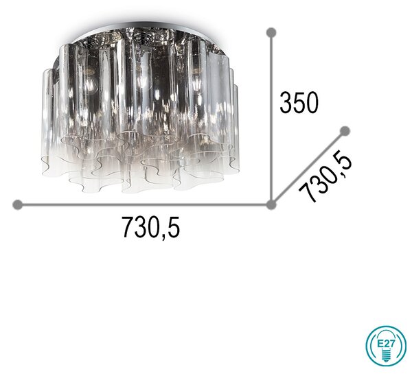 Φωτιστικό Οροφής Ideal Lux Compo 172804 Φιμέ