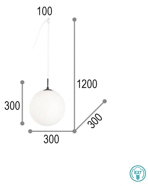 Κρεμαστό Φωτιστικό Ideal Lux Boa 160856 Μαύρο