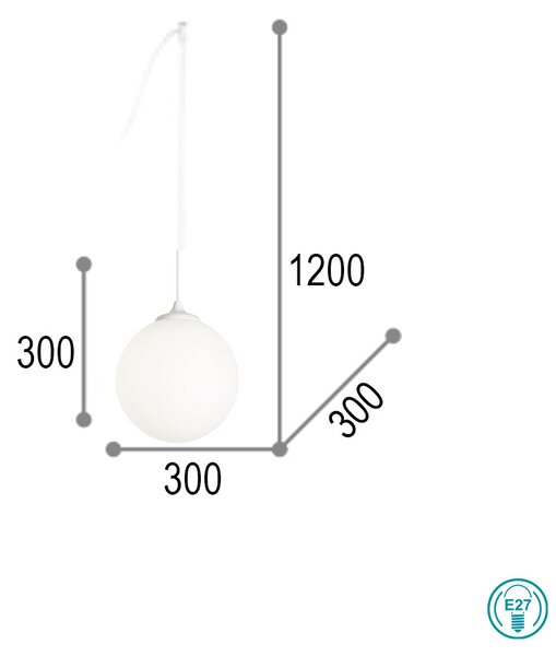 Κρεμαστό Φωτιστικό Ideal Lux Boa 160863 Λευκό