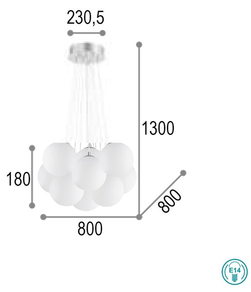 Κρεμαστό Φωτιστικό Ideal Lux Mapa Bianco 140230 D80