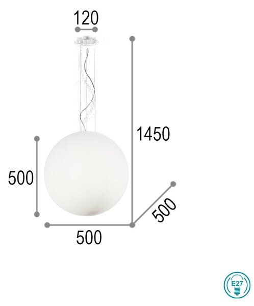 Κρεμαστό Φωτιστικό Ideal Lux Mapa Bianco 032122 D50