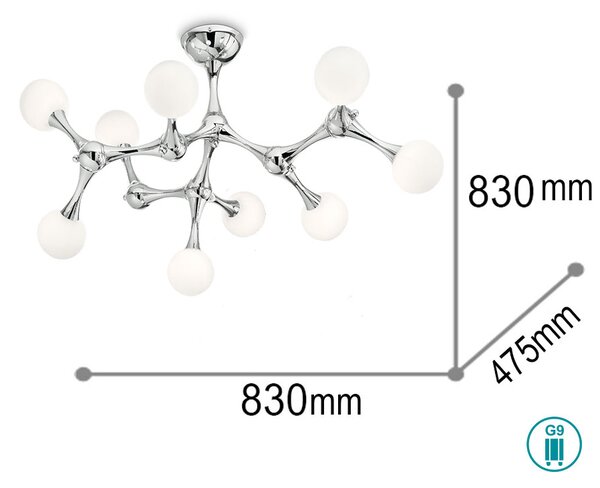 Φωτιστικό Οροφής Ideal Lux Nodino 133393 Χρώμιο