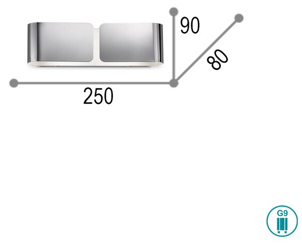 Απλίκα Ideal Lux Clip 049229 Χρώμιο Μικρό