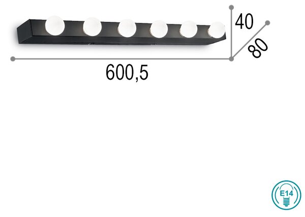 Απλίκα Ideal Lux Prive 159508 Μαύρο