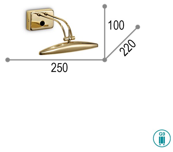 Απλίκα Ideal Lux Mirror-20 031507 Χρυσό