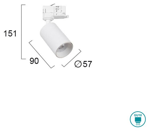 Φωτιστικό Σποτ Ράγας 3C Viokef Stage 4224800 Λευκό