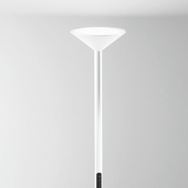 Fabas Luce Λάμπα δαπέδου LED Tratto, λευκή, μέταλλο, CCT, ρυθμιζόμενη ένταση φωτισμού, ρυθμιζόμενος, Λευκό, Σαλόνι / τραπεζαρία, Μέταλλο, σύγχρονο