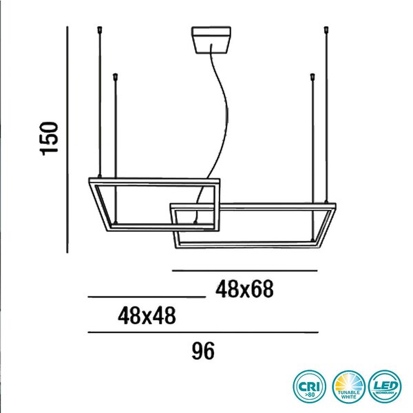 Φωτιστικό Κρεμαστό Perenz Cross 6593NCT Μαύρο