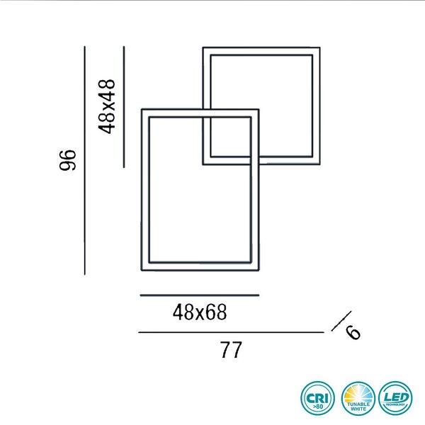 Φωτιστικό Οροφής Perenz Cross 6596NCT Μαύρο