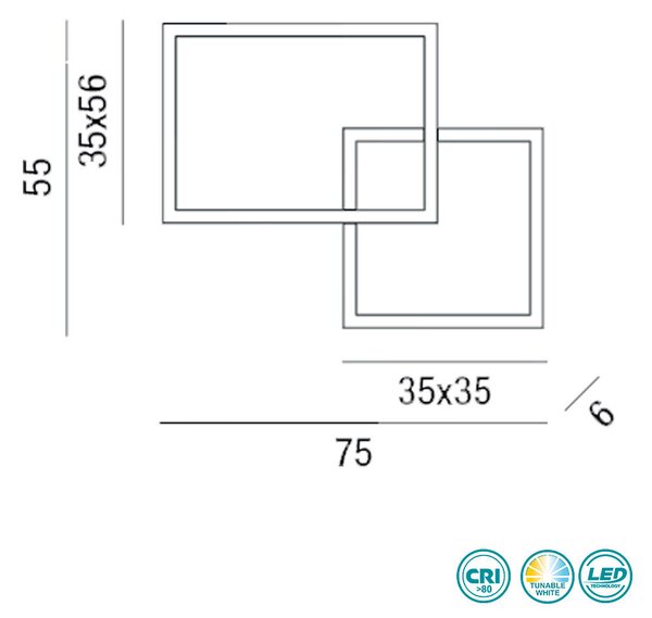 Φωτιστικό Οροφής Perenz Cross 6595BCT Λευκό