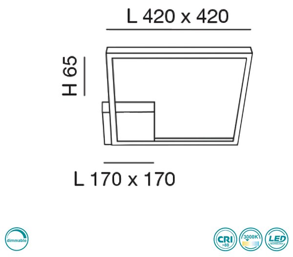 Φωτιστικό Οροφής Fabas Luce Bard 3394-61-102 Λευκό