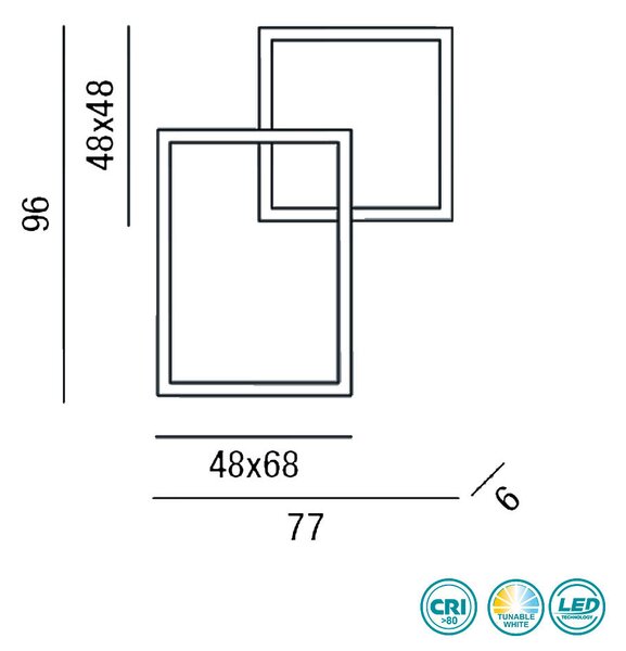 Φωτιστικό Οροφής Perenz Cross 6596BCT Λευκό