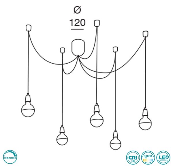 Φωτιστικό Κρεμαστό Fabas Luce Blog 3473-48-102 Λευκό