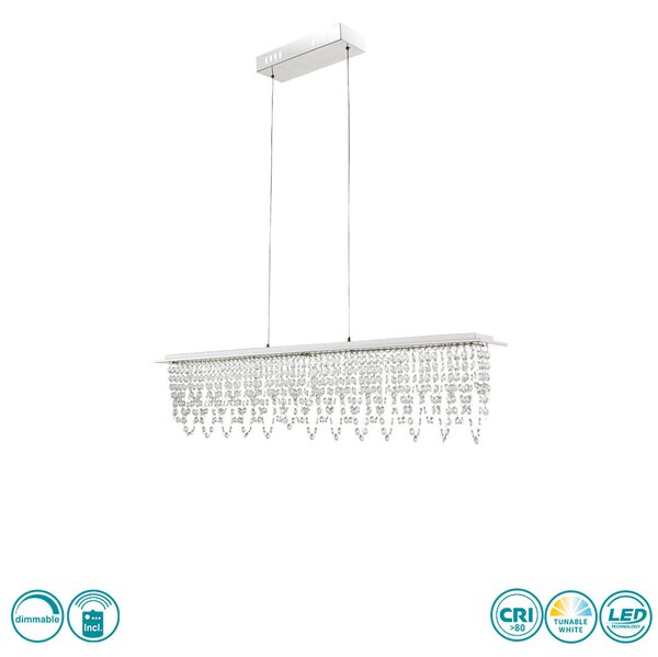 Φωτιστικό Κρεμαστό Ράγα Globo Lighting Scala 68405-24H Χρώμιο