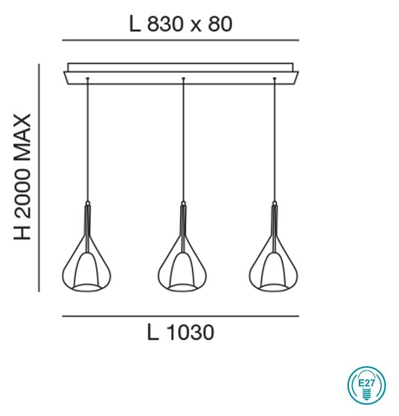 Φωτιστικό Κρεμαστό Ράγα Fabas Luce Lila 3481-48-297