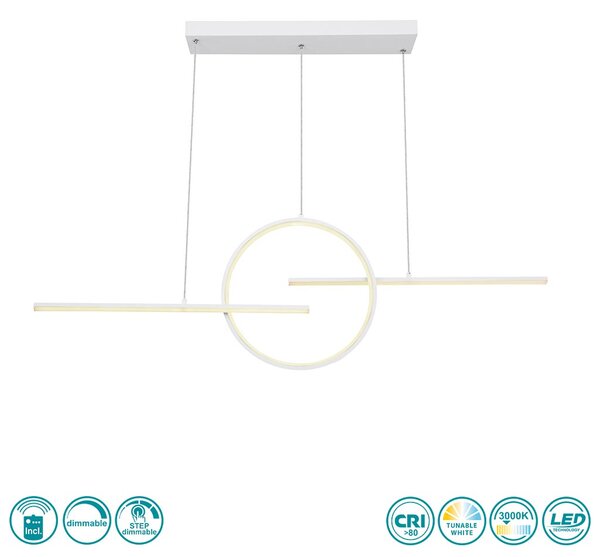 Κρεμαστό Φωτιστικό Ράγας Globo Lighting Barral 67121-50W Λευκό