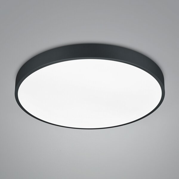Trio Lighting Φωτιστικό οροφής LED Waco, CCT, Ø 49,5 cm, μαύρο ματ, ρυθμιζόμενος, Μαύρο, Σαλόνι / τραπεζαρία, Μέταλλο