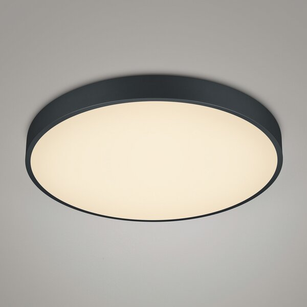Trio Lighting Φωτιστικό οροφής LED Waco, CCT, Ø 49,5 cm, μαύρο ματ, ρυθμιζόμενος, Μαύρο, Σαλόνι / τραπεζαρία, Μέταλλο