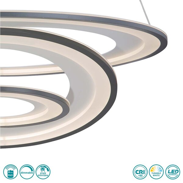 Κρεμαστό Φωτιστικό Globo Lighting Torrelle 67122-120G Γκρι Σκούρο