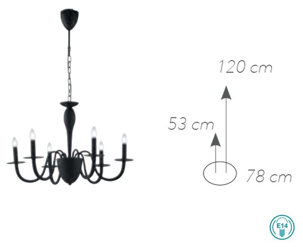 Φωτιστικό Κρεμαστό Fan Europe Armstrong/6 BCO 8031414863006 Λευκό