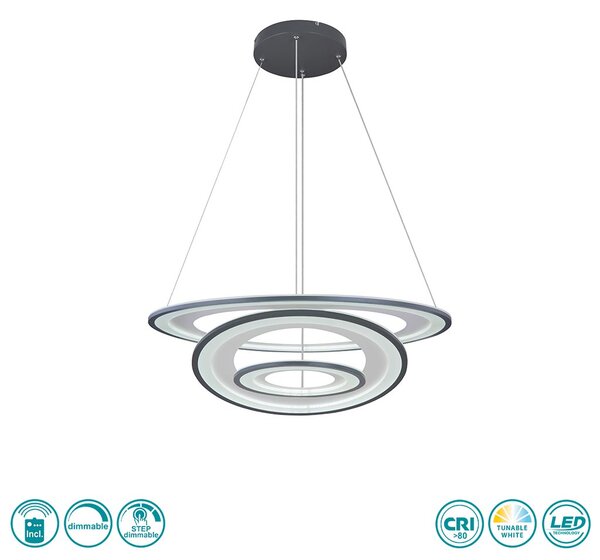 Κρεμαστό Φωτιστικό Globo Lighting Torrelle 67122-120G Γκρι Σκούρο