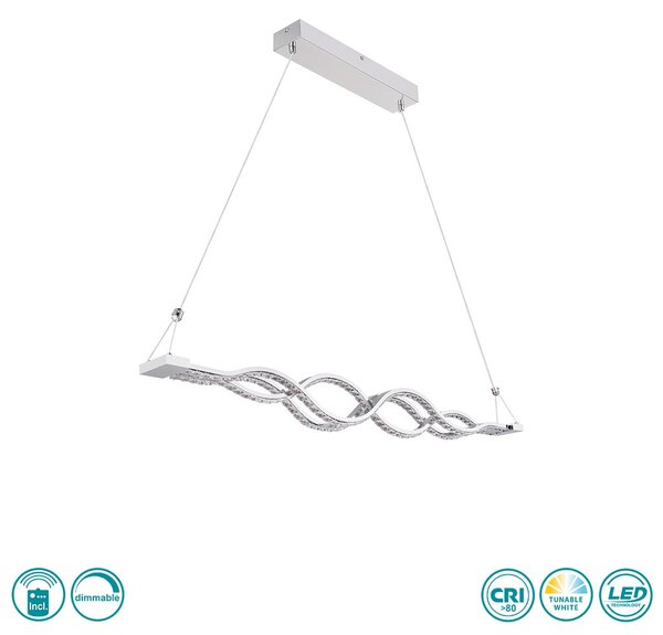 Φωτιστικό Κρεμαστό Ράγα Globo Lighting Pilla 67109-30 Χρώμιο