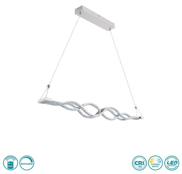 Φωτιστικό Κρεμαστό Ράγα Globo Lighting Pilla 67109-30 Χρώμιο