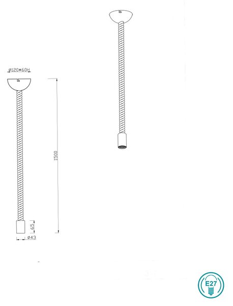 Φωτιστικό Κρεμαστό Trio Lighting Rope 310100104