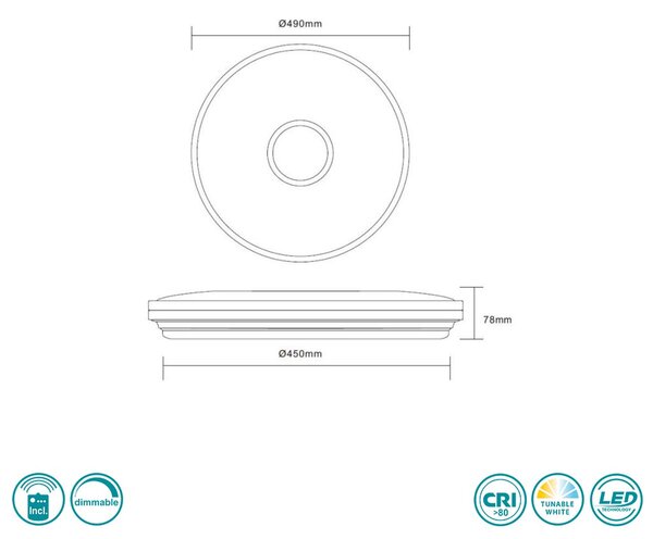 Φωτιστικό Οροφής Globo Lighting Rena 48382-60 Λευκό