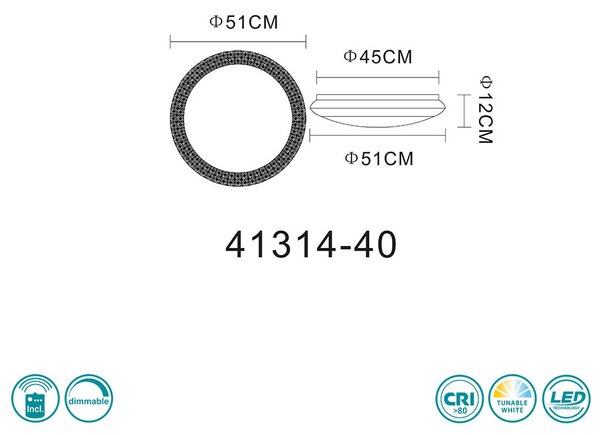 Φωτιστικό Οροφής Globo Lighting Ronja 41314-40 Λευκό