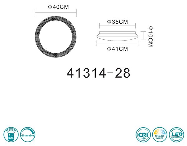 Φωτιστικό Οροφής Globo Lighting Ronja 41314-28 Λευκό